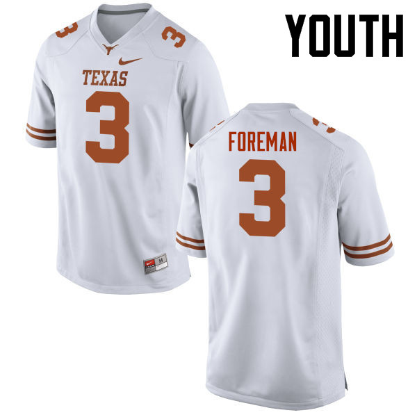 Youth #3 Armanti Foreman Texas Longhorns College Football Jerseys-White